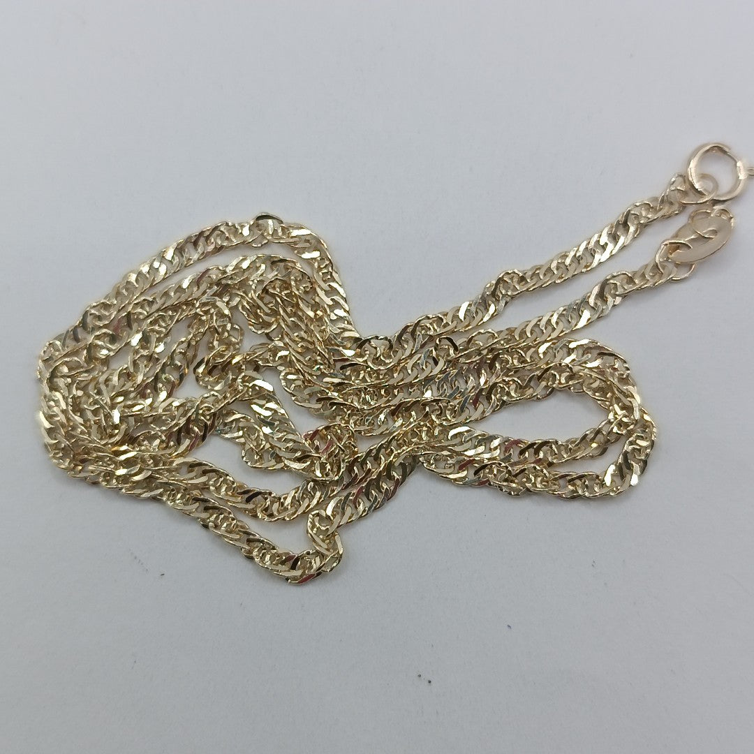 CADENAS TEJIDO MEDIO TORZAL ORO 10K 50 CM 3.8 GR (NUEVO)