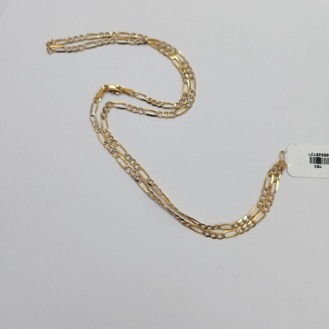 CADENAS TEJIDO 3X1 DIAMANTADO ORO 10K 55 CM 6.1 GR (NUEVO)