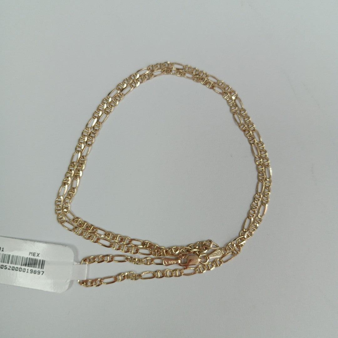 CADENAS TEJIDO FIGARO GUCHI ORO 10K 55 CM 4.9 GR (NUEVO)