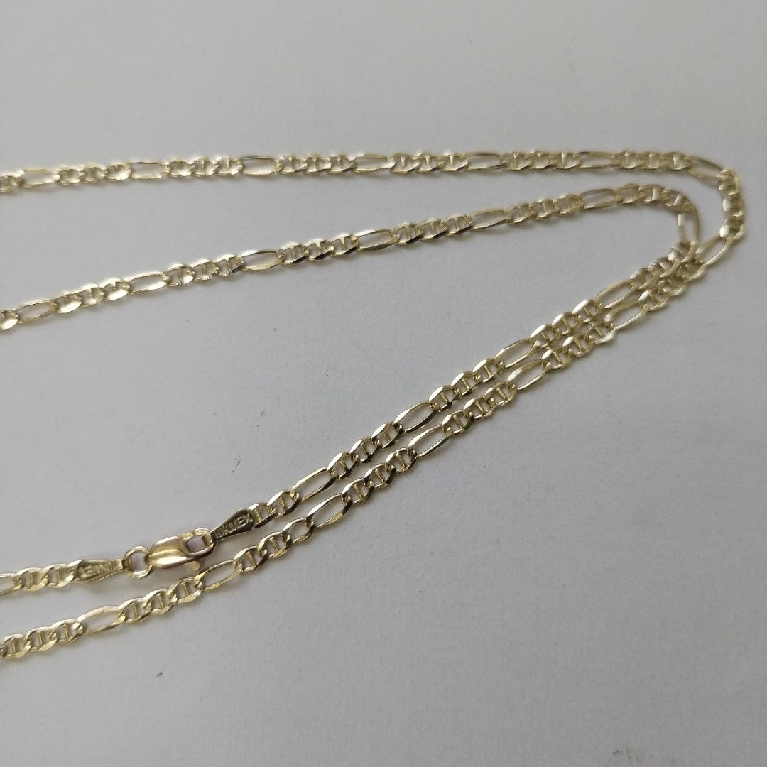 CADENAS TEJIDO FIGARO GUCHI ORO 10K 55 CM 4.9 GR (NUEVO)
