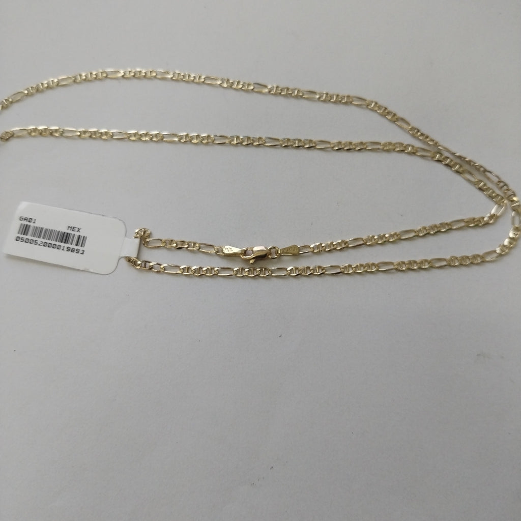 CADENAS TEJIDO FIGARO GUCHI ORO 10K 55 CM 4.9 GR (NUEVO)