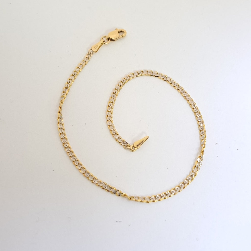 PULSERAS BARBADA DIAMANTADA ORO 14K 18 CM 2.4 GR (NUEVO)