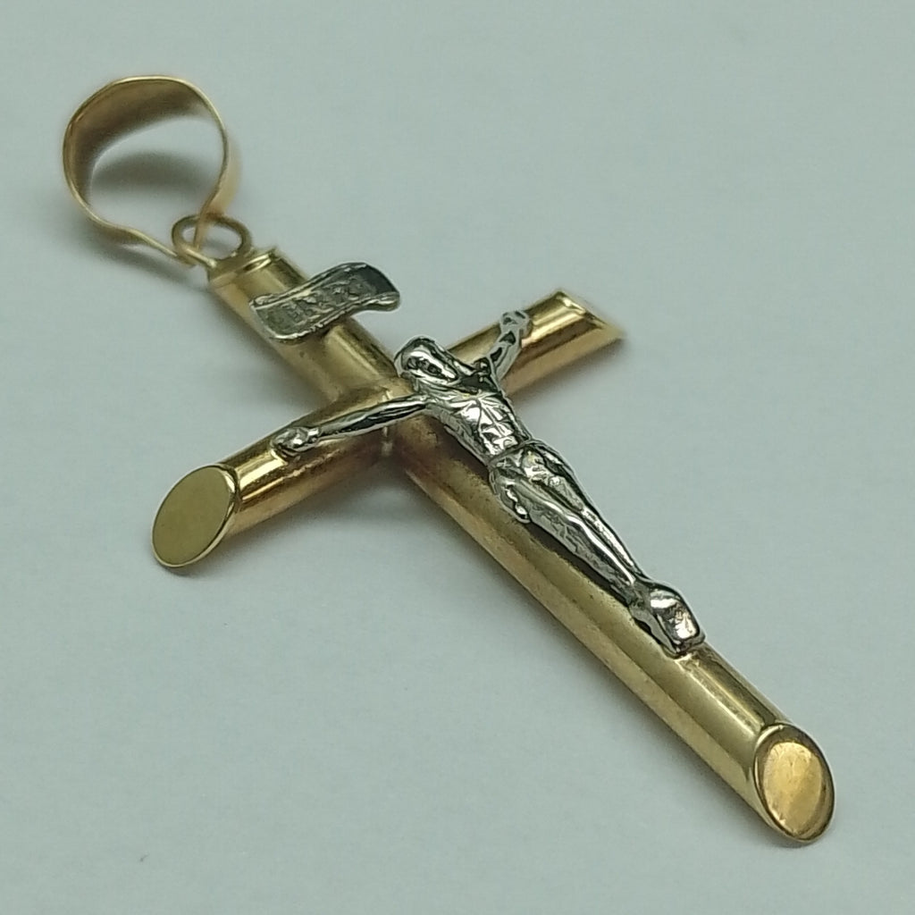 CRUCIFIJO ORO, ORO COMBINADO 10 K 1.3 GRMS (SEMINUEVO)