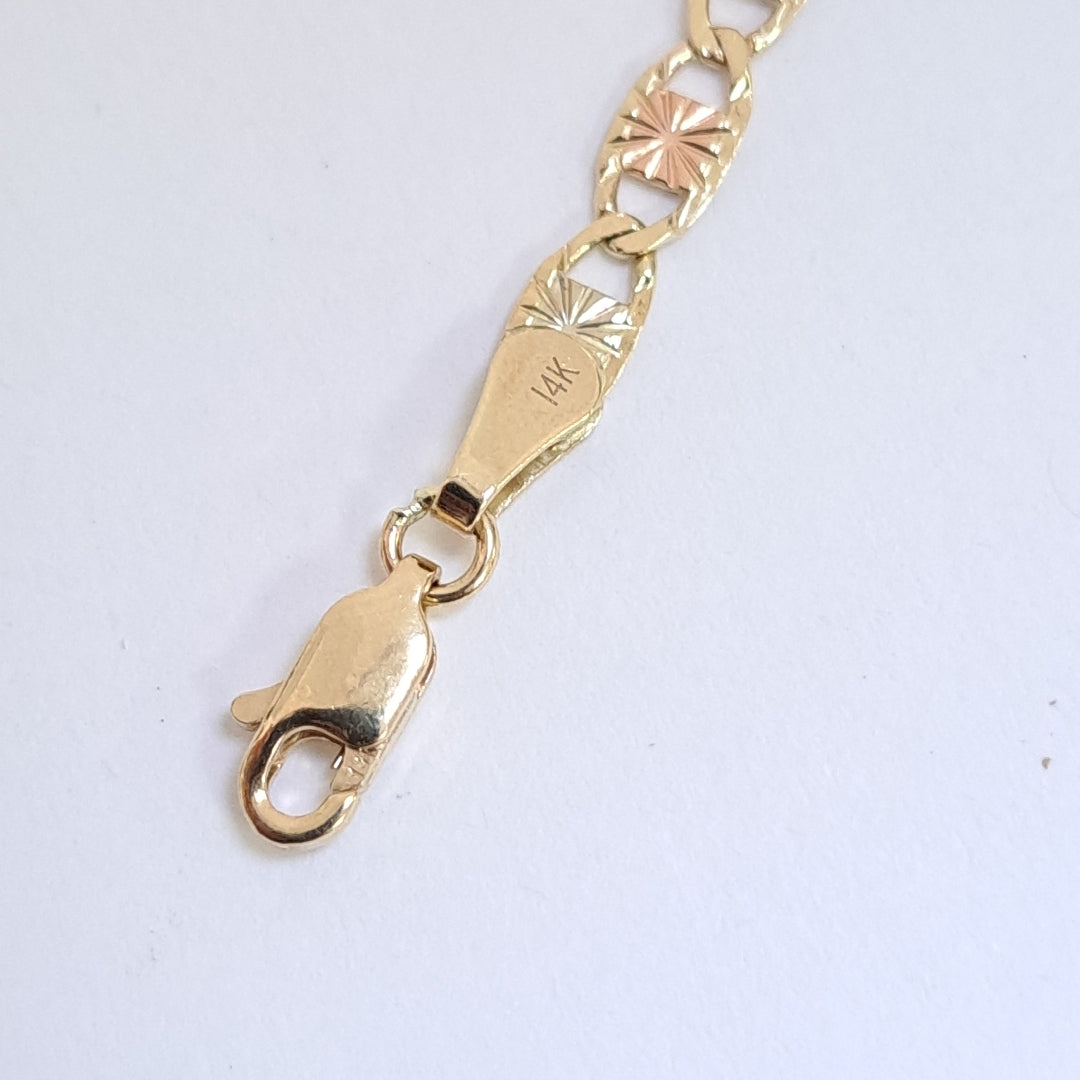 PULSERA TEJIDO GUCHI ORO 14K 18 CM 4.1 GR (NUEVO)