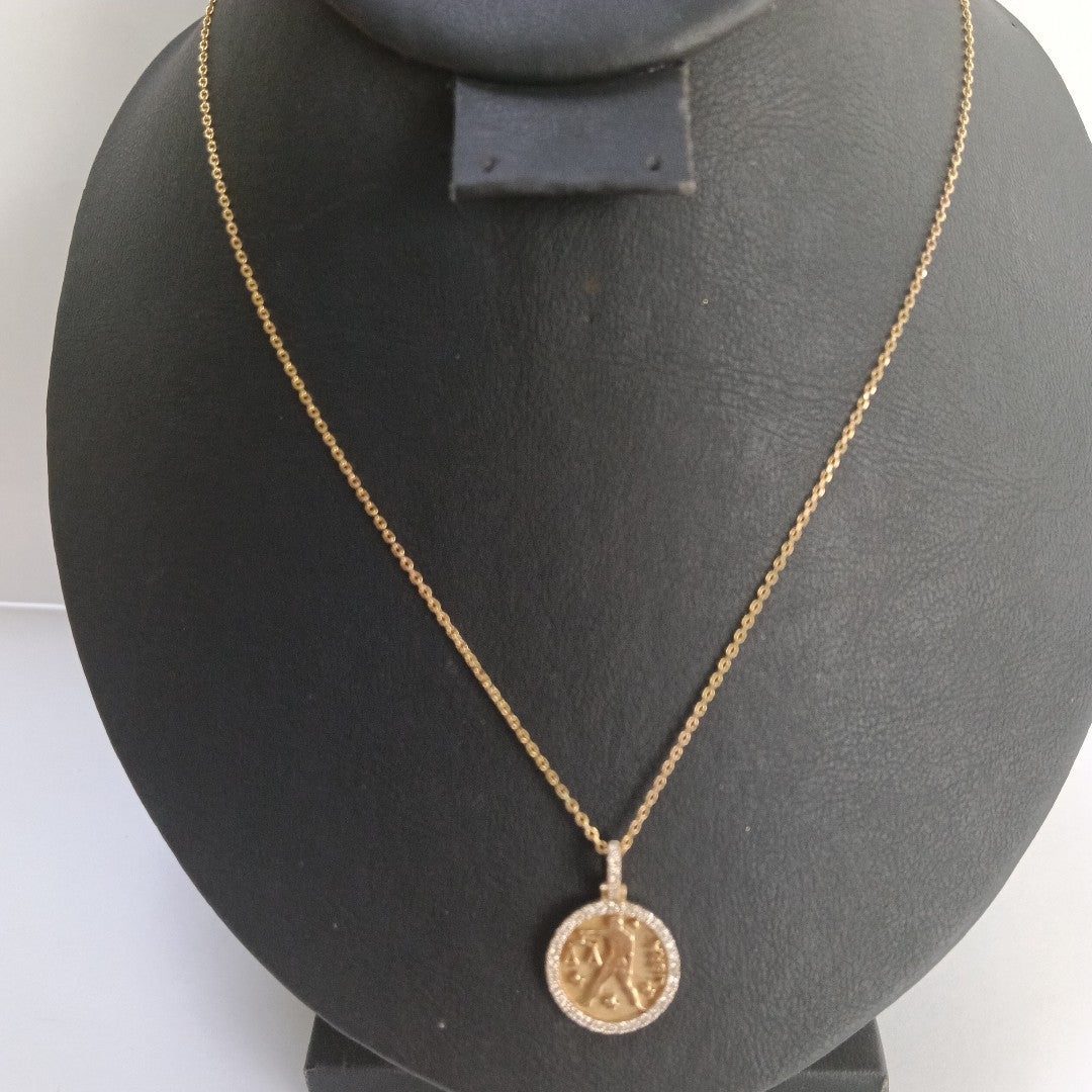 CADENA, DIJE ORO 14 K 4 GRMS (SEMINUEVO)
