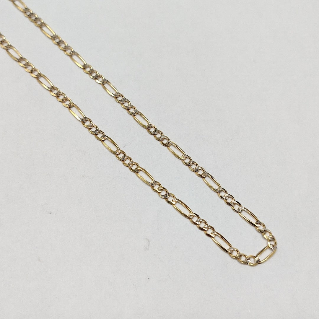 CADENAS TEJIDO 3X1 DIAMANTADO ORO 10K 60 CM 6.7 GR (NUEVO)