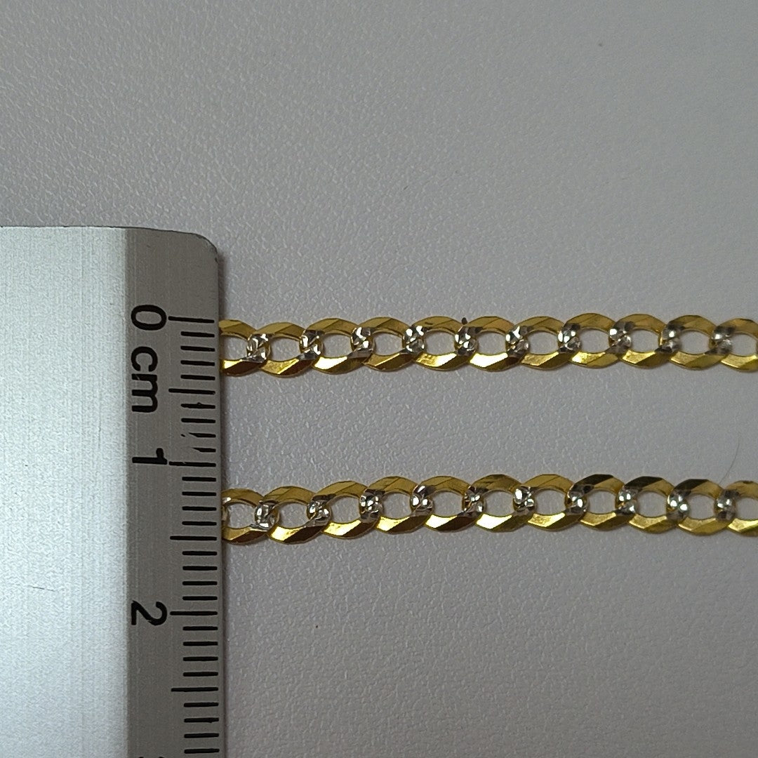 CADENAS BARBADA DIAMANTADA ORO 14K 55 CM 8.9 GR (NUEVO)
