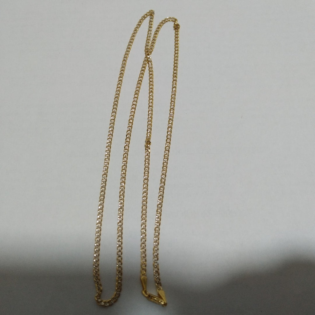 CADENAS BARBADA DIAMANTADA ORO 14K 60 CM 6.2 GR (NUEVO)