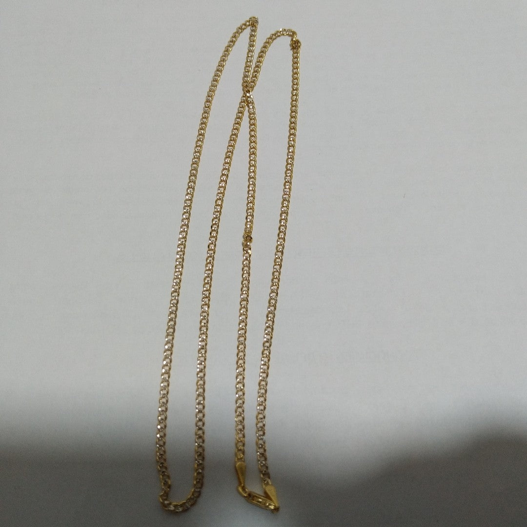 CADENAS BARBADA DIAMANTADA ORO 14K 60 CM 6.2 GR (NUEVO)