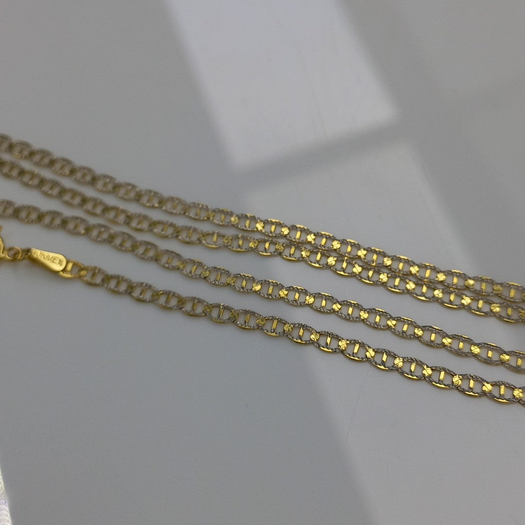 CADENAS TEJIDO GUCHI DIAMANTADO ORO 10K 55 CM 3.9 GR (NUEVO)