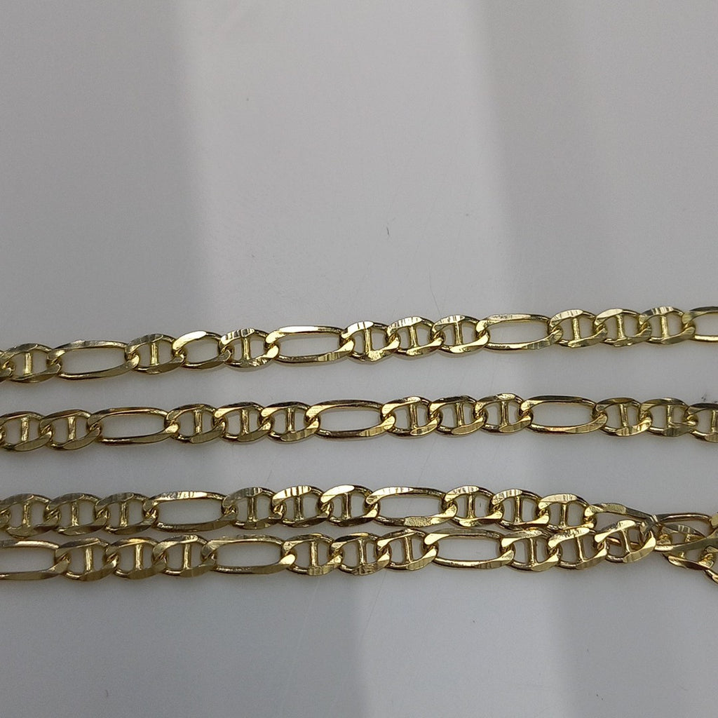 CADENAS TEJIDO FIGARO GUCHI ORO 10K 55 CM 5 GR (NUEVO)
