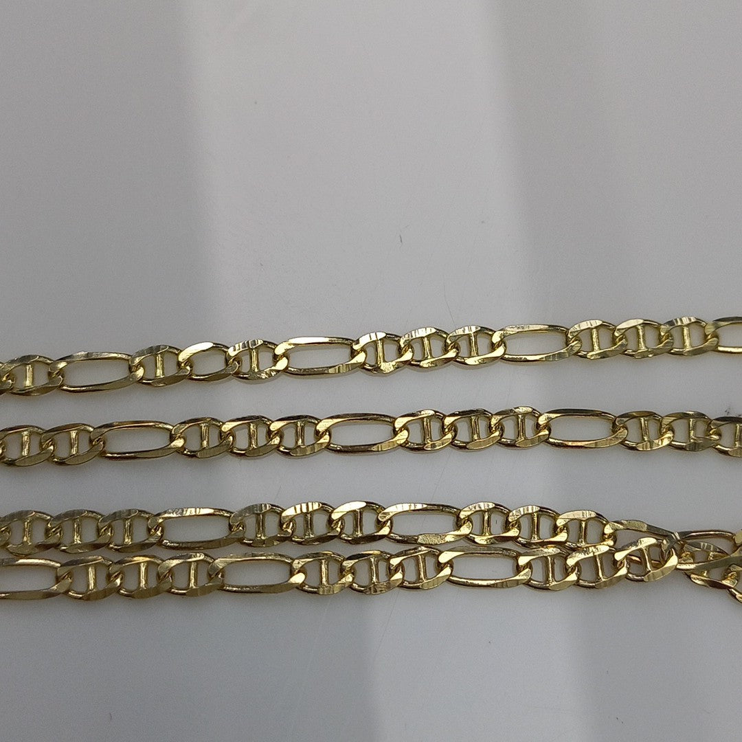 CADENAS TEJIDO FIGARO GUCHI ORO 10K 55 CM 5 GR (NUEVO)
