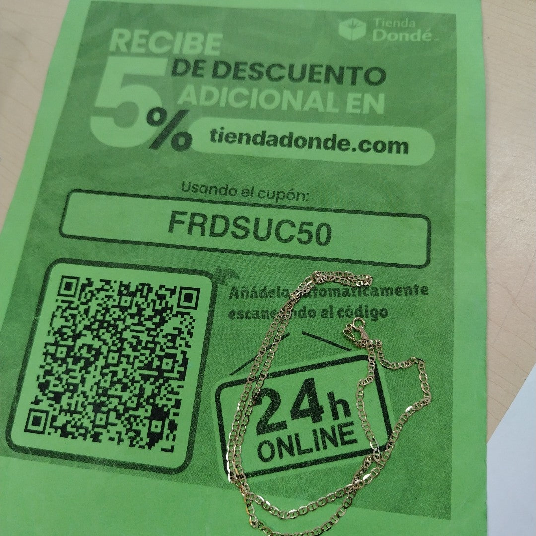 CADENAS TEJIDO GUCHI ORO 10K 55 CM 4.2 GR (NUEVO)