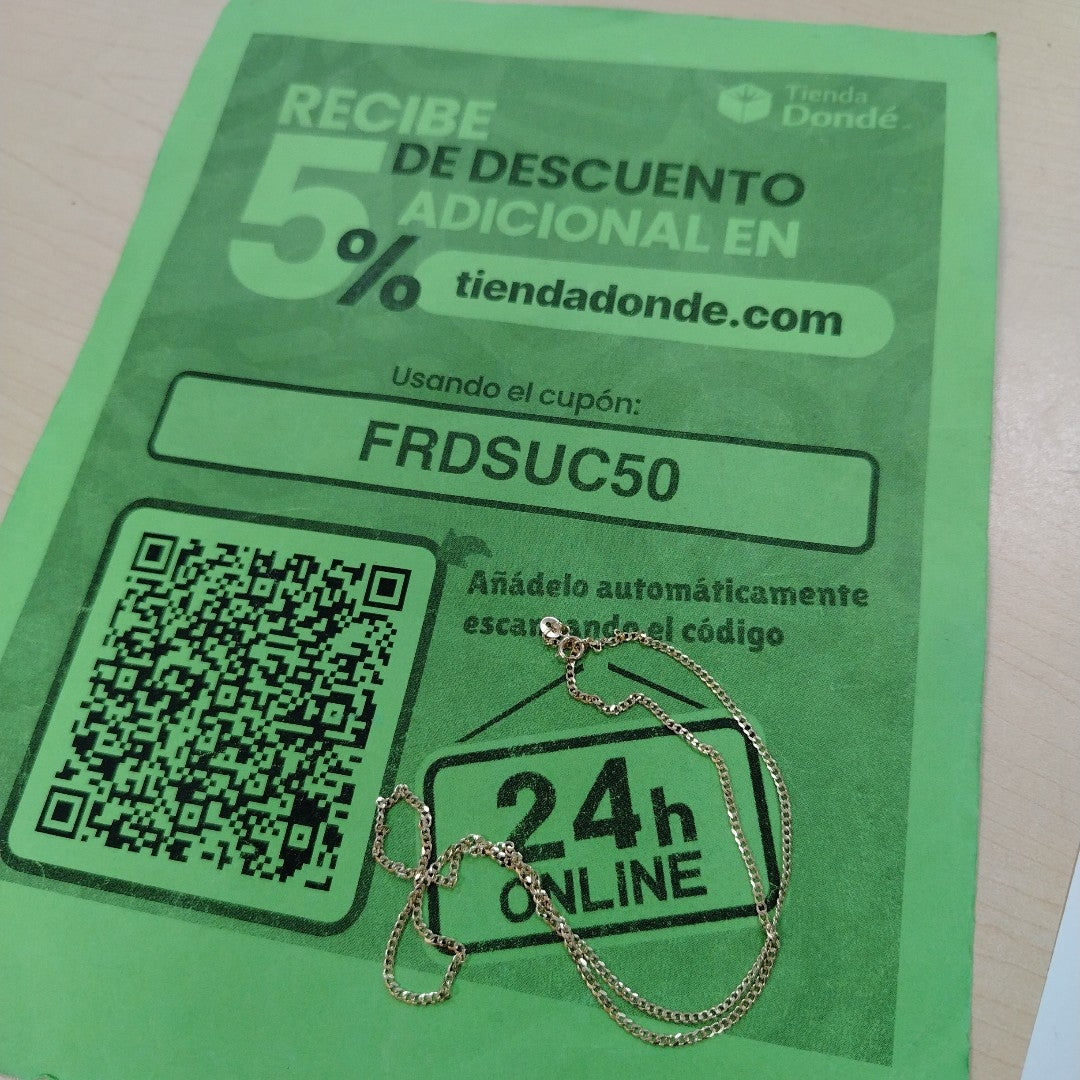 CADENAS TEJIDO BARBADA ORO 10K 50 CM 3.5 GR (NUEVO)