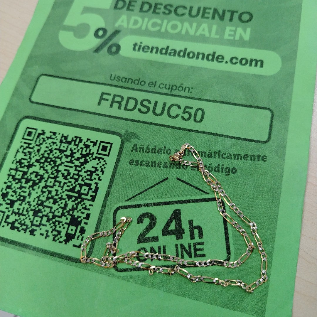 CADENAS TEJIDO 3X1 DIAMANTADO ORO 10K 50 CM 5.6 GR (NUEVO)