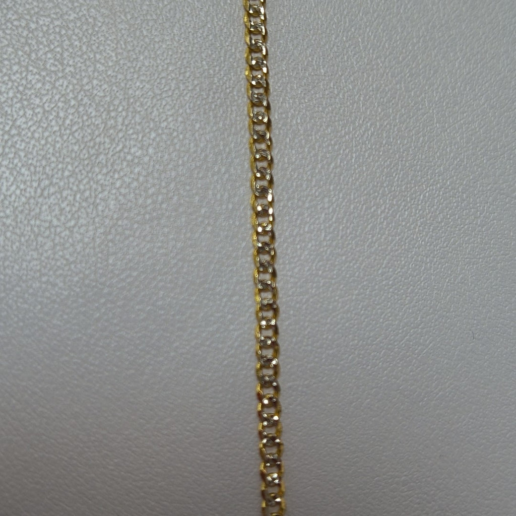 PULSERAS BARBADA DIAMANTADA ORO 14K 18 CM 2.4 GR (NUEVO)