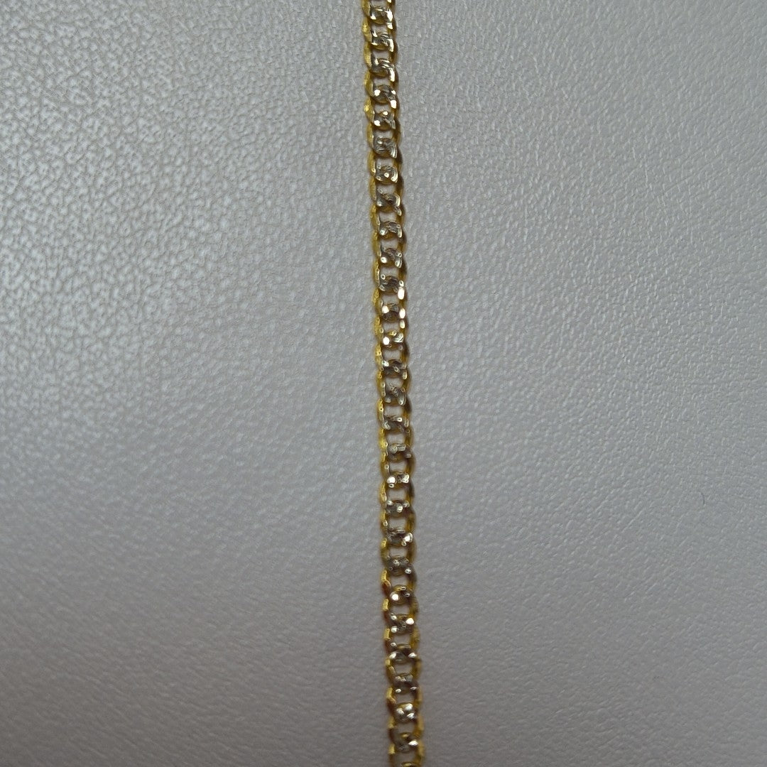 PULSERAS BARBADA DIAMANTADA ORO 14K 18 CM 2.4 GR (NUEVO)