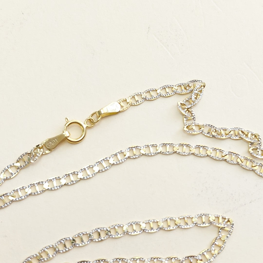 CADENAS TEJIDO GUCHI DIAMANTADO ORO 10K 55 CM 3.9 GR (NUEVO)