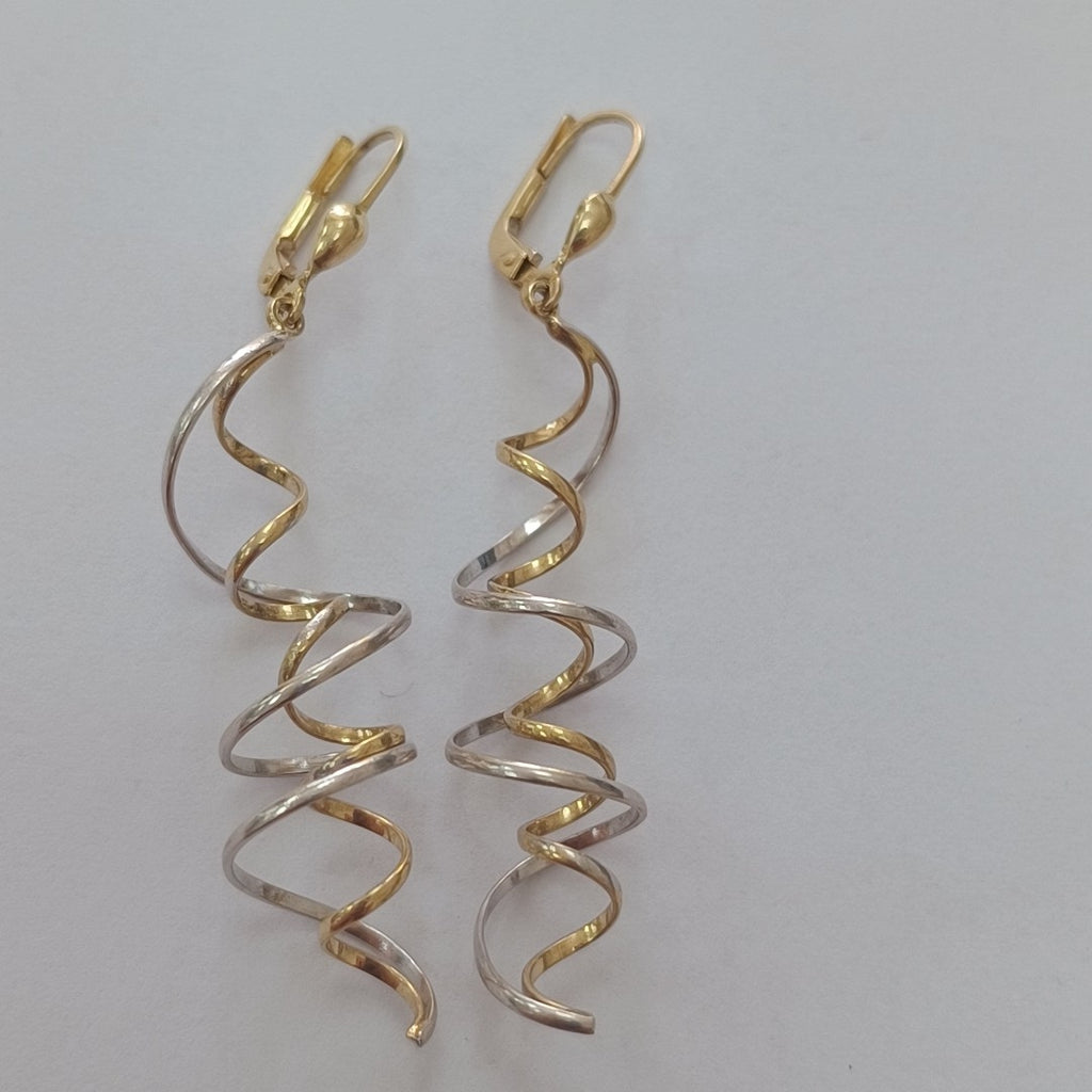 ARETES PAR ORO,ORO BLANCO 14 K 4,10 GRMS (SEMINUEVO)