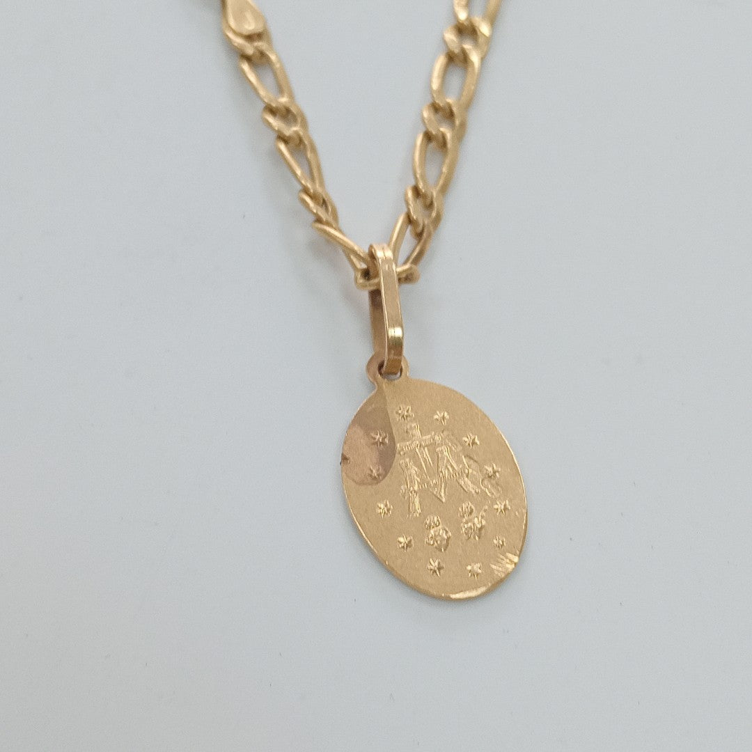 CADENA, MEDALLA RELIGIOSA ORO 18 K 11.1 GRMS (SEMINUEVO)