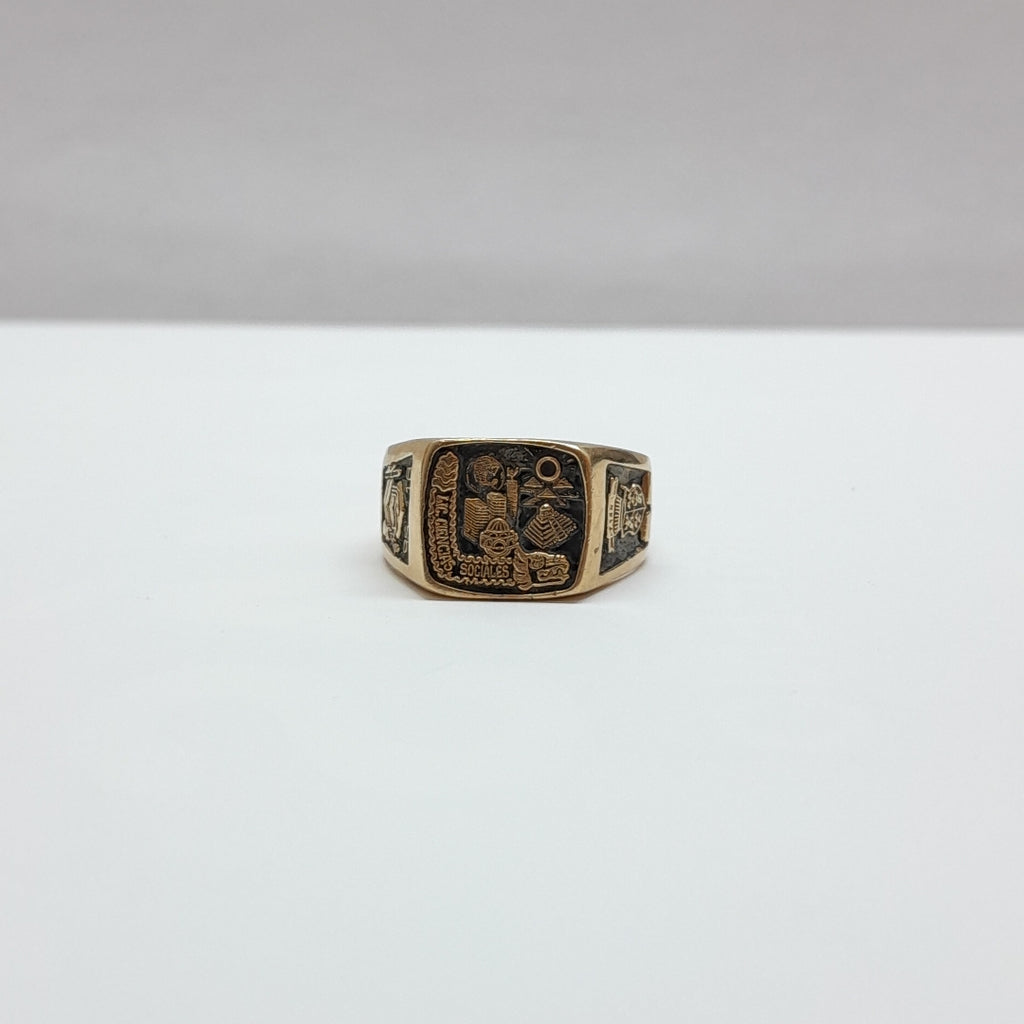 ANILLO DE GRADUACIÓN ORO 10 K 7.5 GRMS (SEMINUEVO)