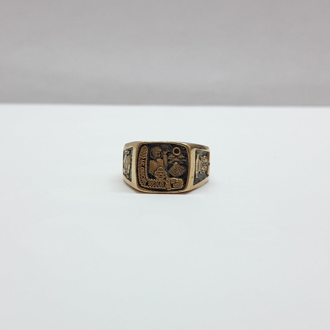 ANILLO DE GRADUACIÓN ORO 10 K 7.5 GRMS (SEMINUEVO)