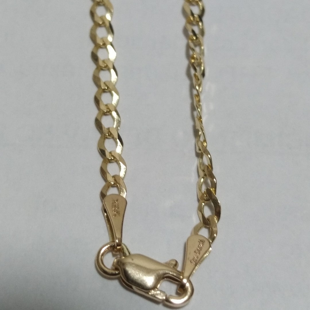 CADENAS TEJIDO BARBADA ORO 14K 60 CM 5.4 GR (NUEVO)