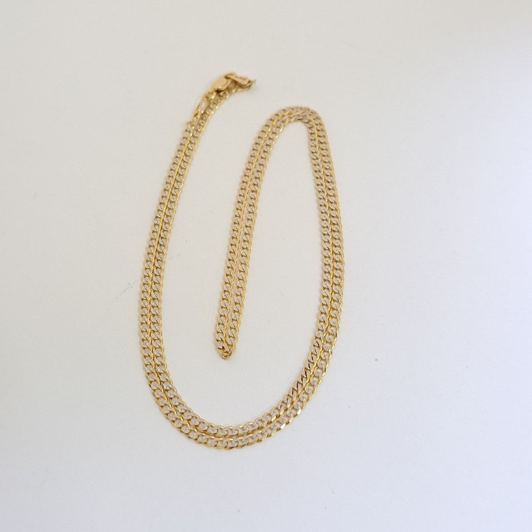 CADENAS BARBADA DIAMANTADA ORO 14K 55 CM 5.8 GR (NUEVO)