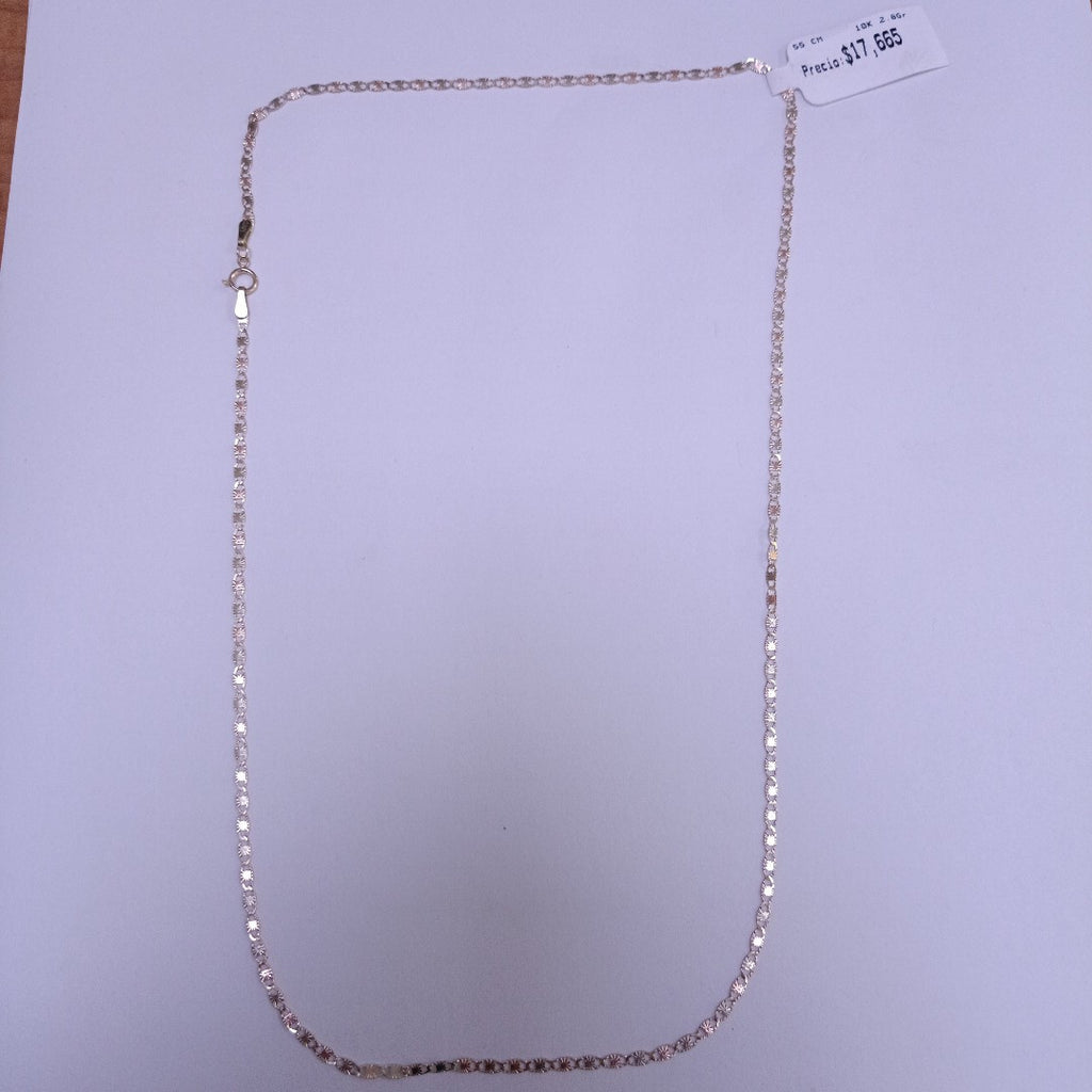 CADENAS TEJIDO GUCHI ORO 10K 55 CM 2.8 GR (NUEVO)