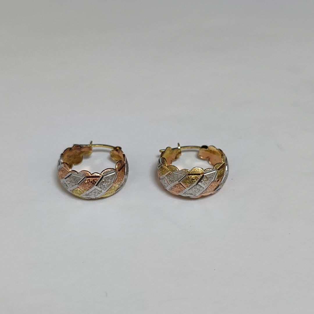 ARRACADAS PAR ORO COMBINADO 14 K 3 GRMS (SEMINUEVO)