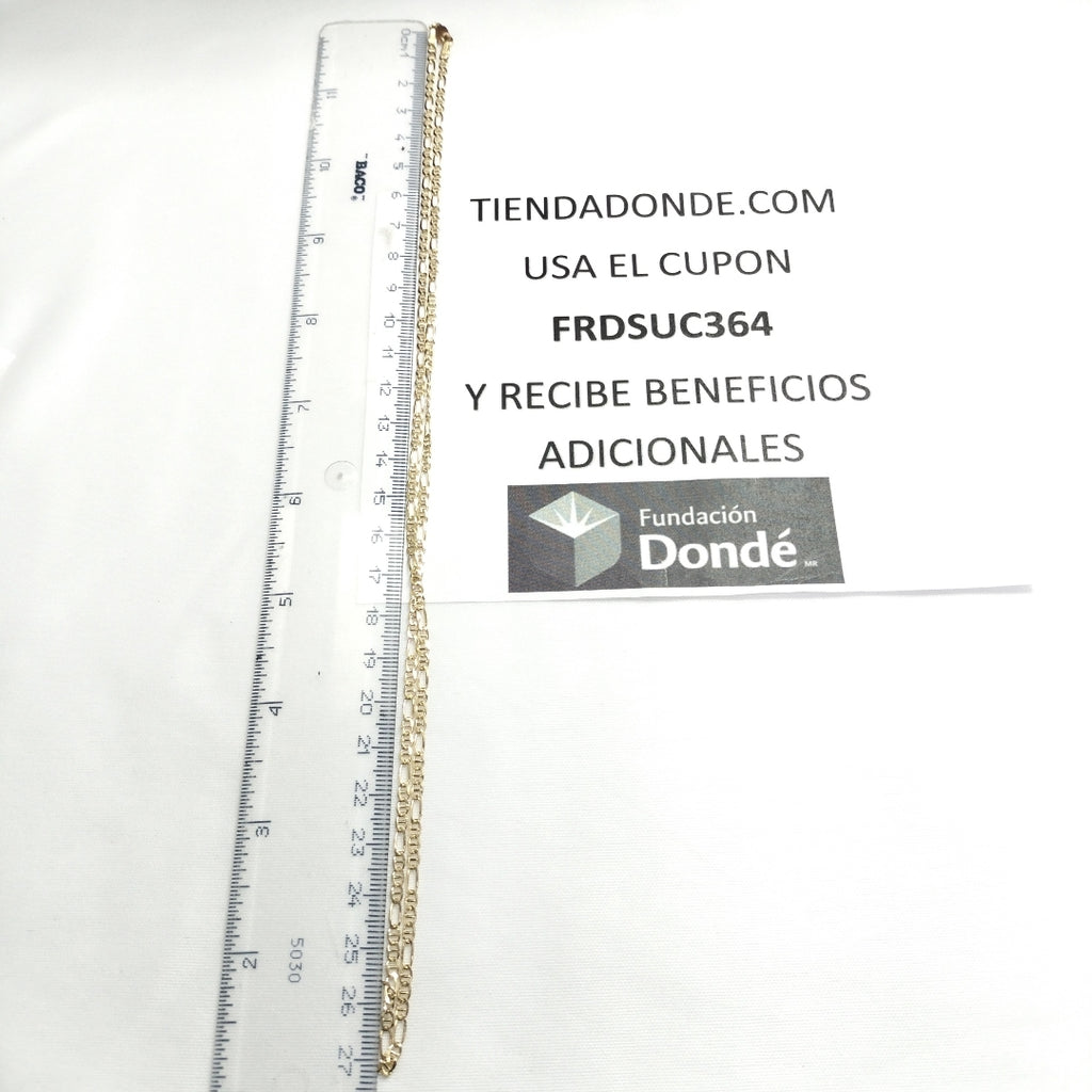CADENAS TEJIDO FIGARO GUCHI ORO 10K 55 CM 5 GR (NUEVO)