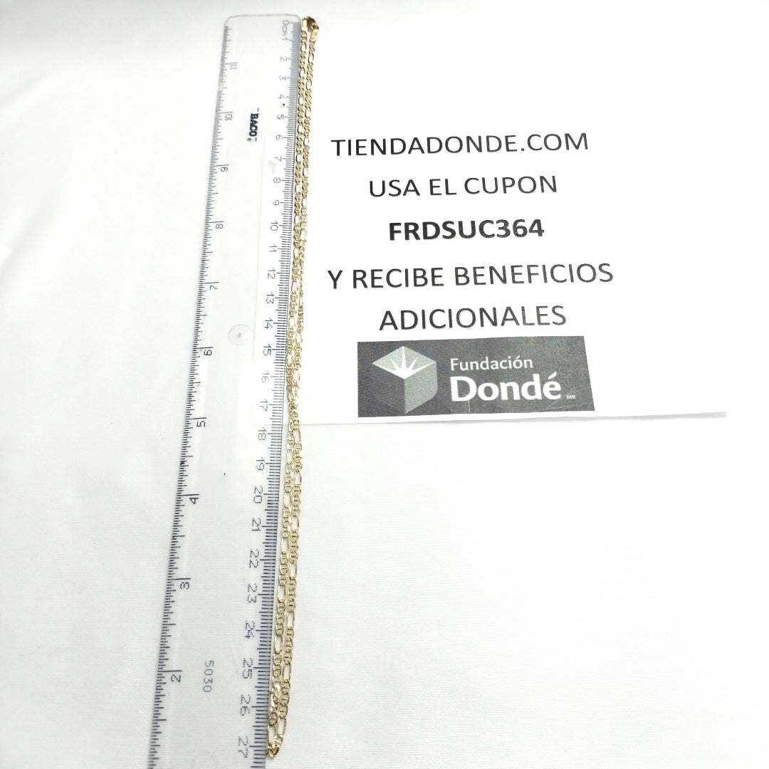 CADENAS TEJIDO FIGARO GUCHI ORO 10K 55 CM 5 GR (NUEVO)