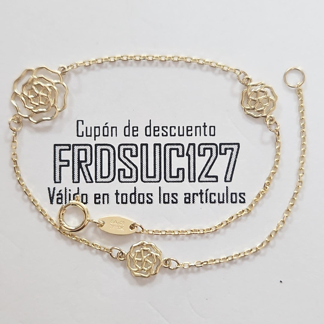 PULSERAS TEJIDO ESPECIAL C/DIJE ORO 10K 18 CM 1 GR (NUEVO)