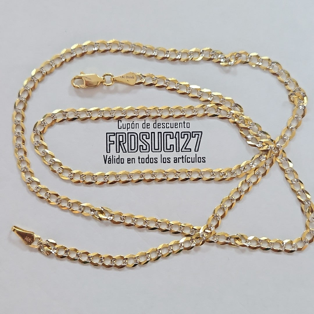 CADENAS BARBADA DIAMANTADA ORO 14K 60 CM 9.5 GR (NUEVO)