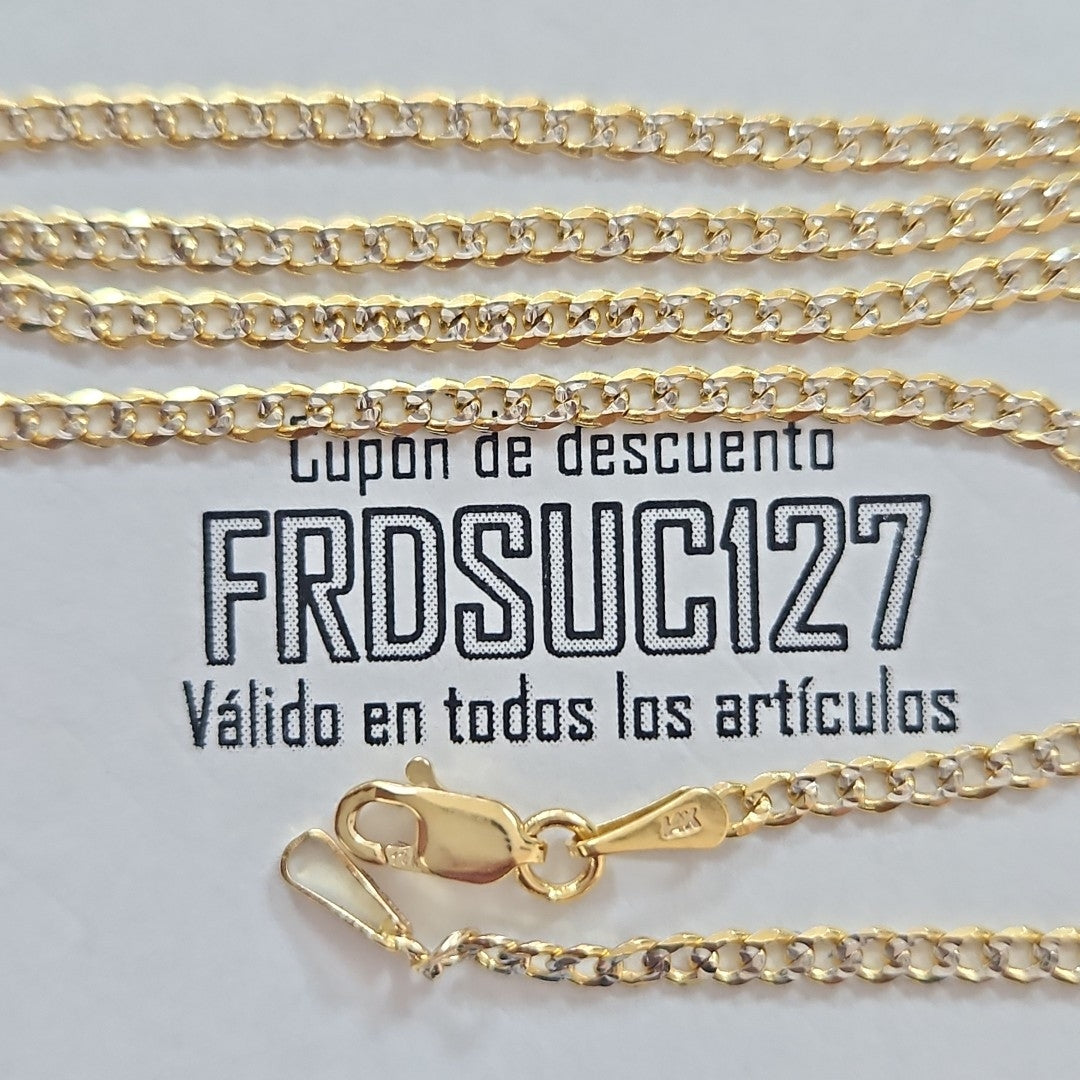CADENAS BARBADA DIAMANTADA ORO 14K 55 CM 5.8 GR (NUEVO)