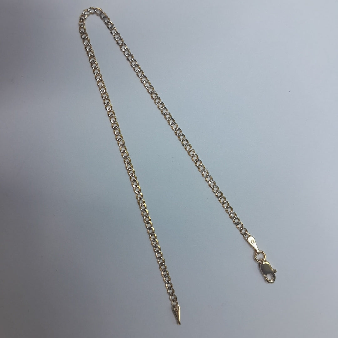 PULSERAS BARBADA DIAMANTADA ORO 14K 18 CM 2.4 GR (NUEVO)
