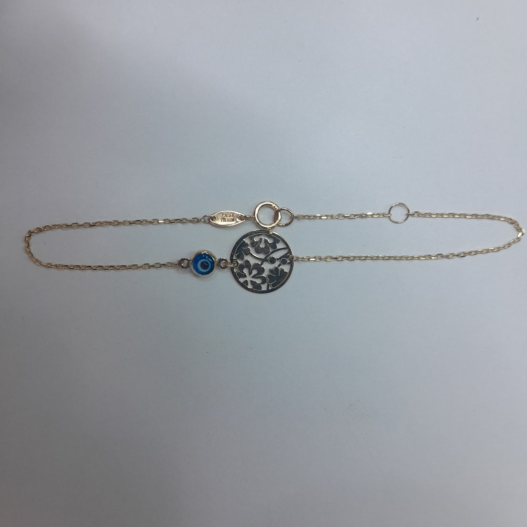 PULSERAS TEJIDO ESPECIAL C/DIJE ORO 10K 18 CM 0.8 GR (NUEVO)