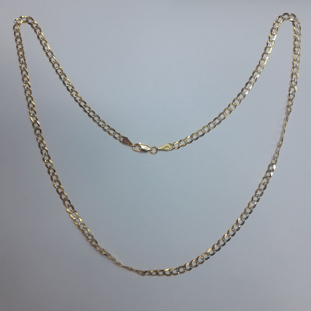 CADENAS BARBADA DIAMANTADA ORO 14K 55 CM 8.9 GR (NUEVO)