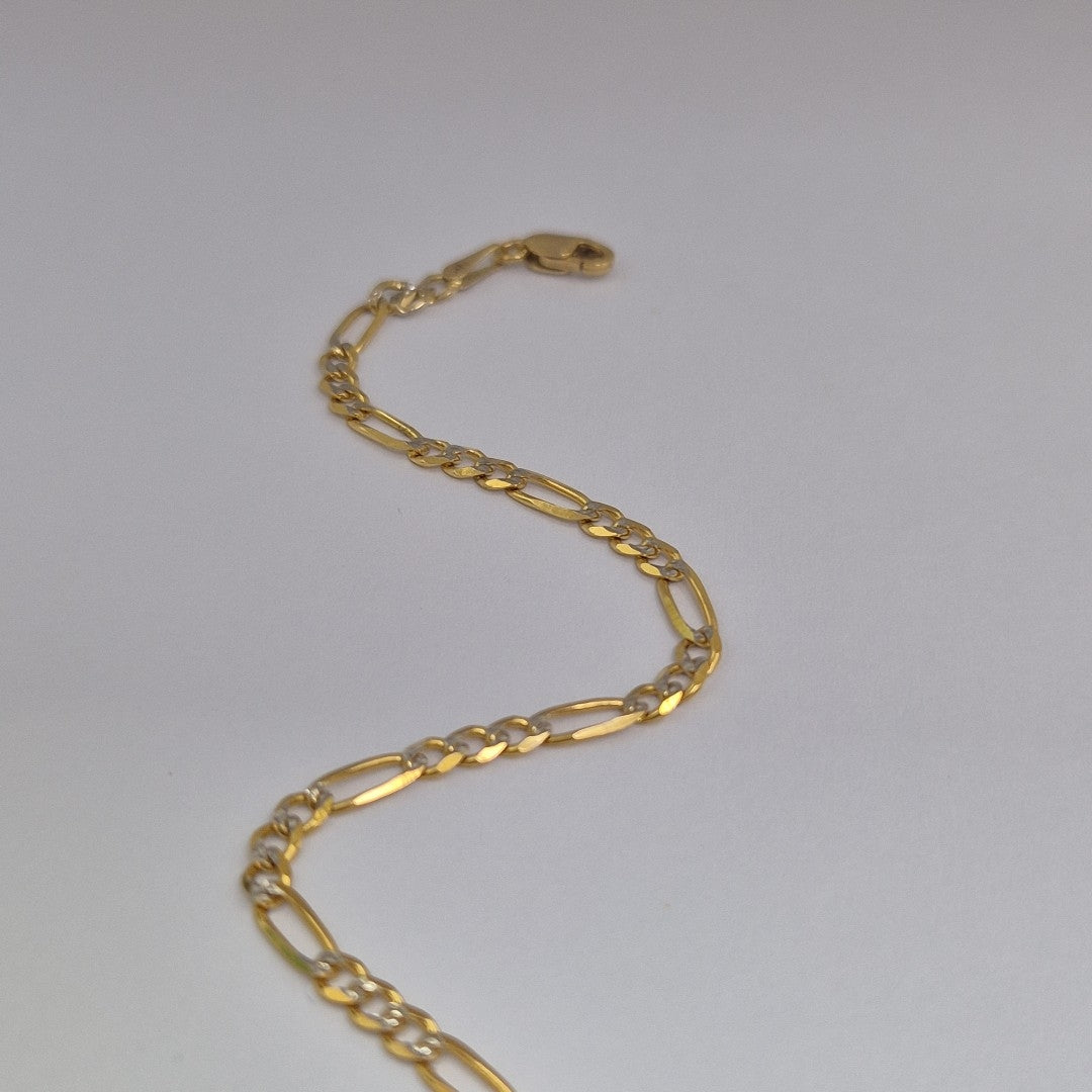 PULSERAS 3X1 DIAMANTADA ORO 14K 18 CM 3 GR (NUEVO)