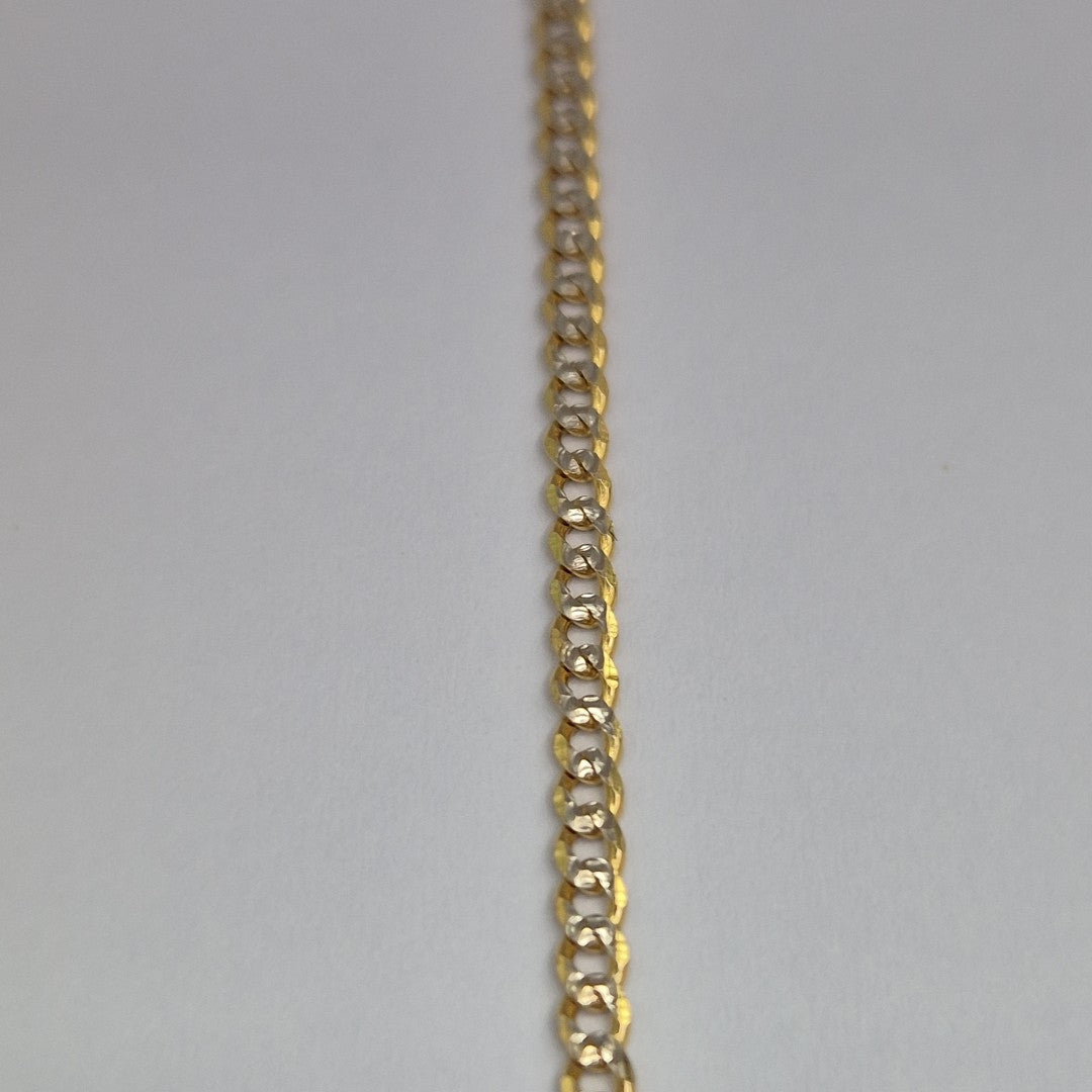 PULSERAS BARBADA DIAMANTADA ORO 14K 18 CM 2.1 GR (NUEVO)