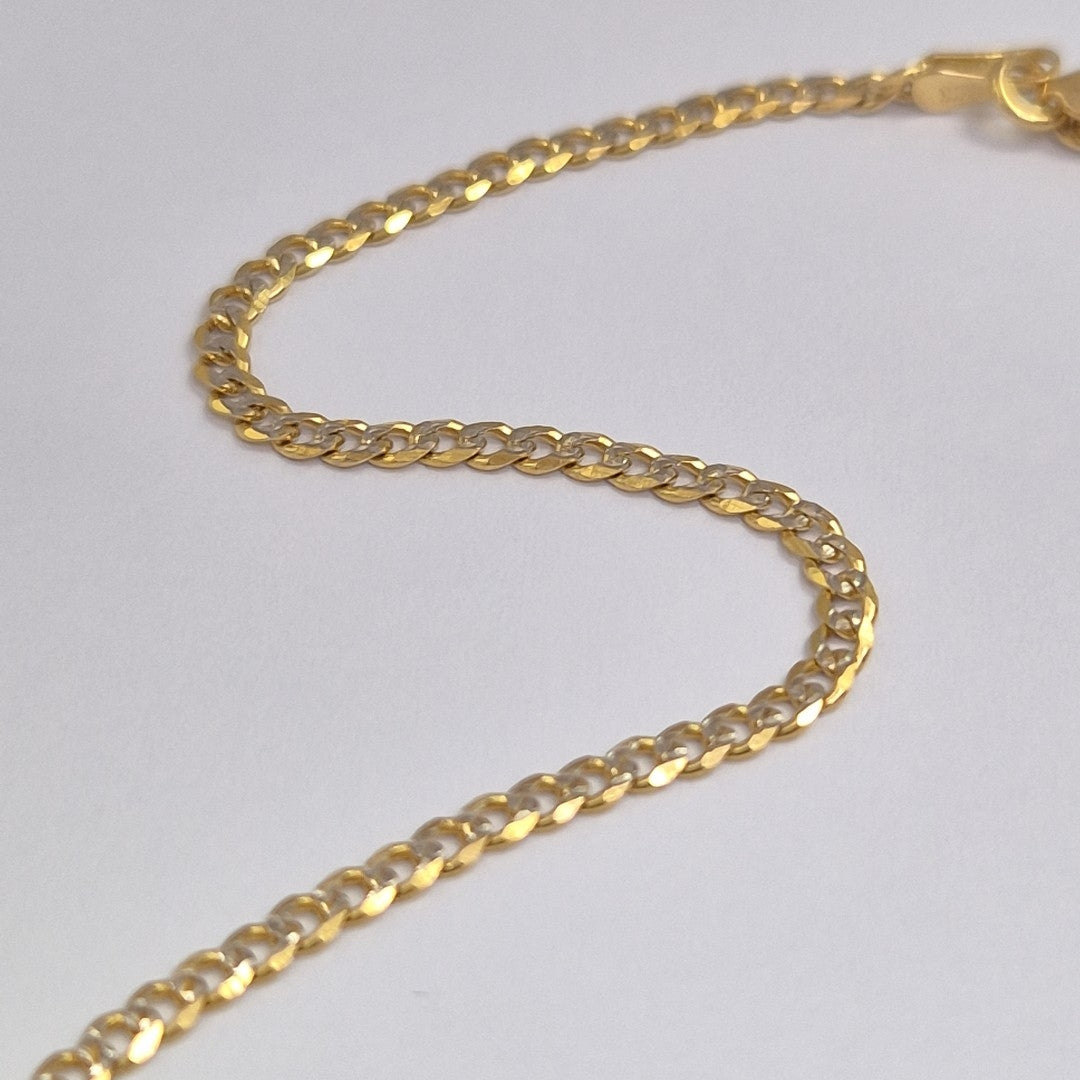 PULSERAS BARBADA DIAMANTADA ORO 14K 18 CM 2.1 GR (NUEVO)
