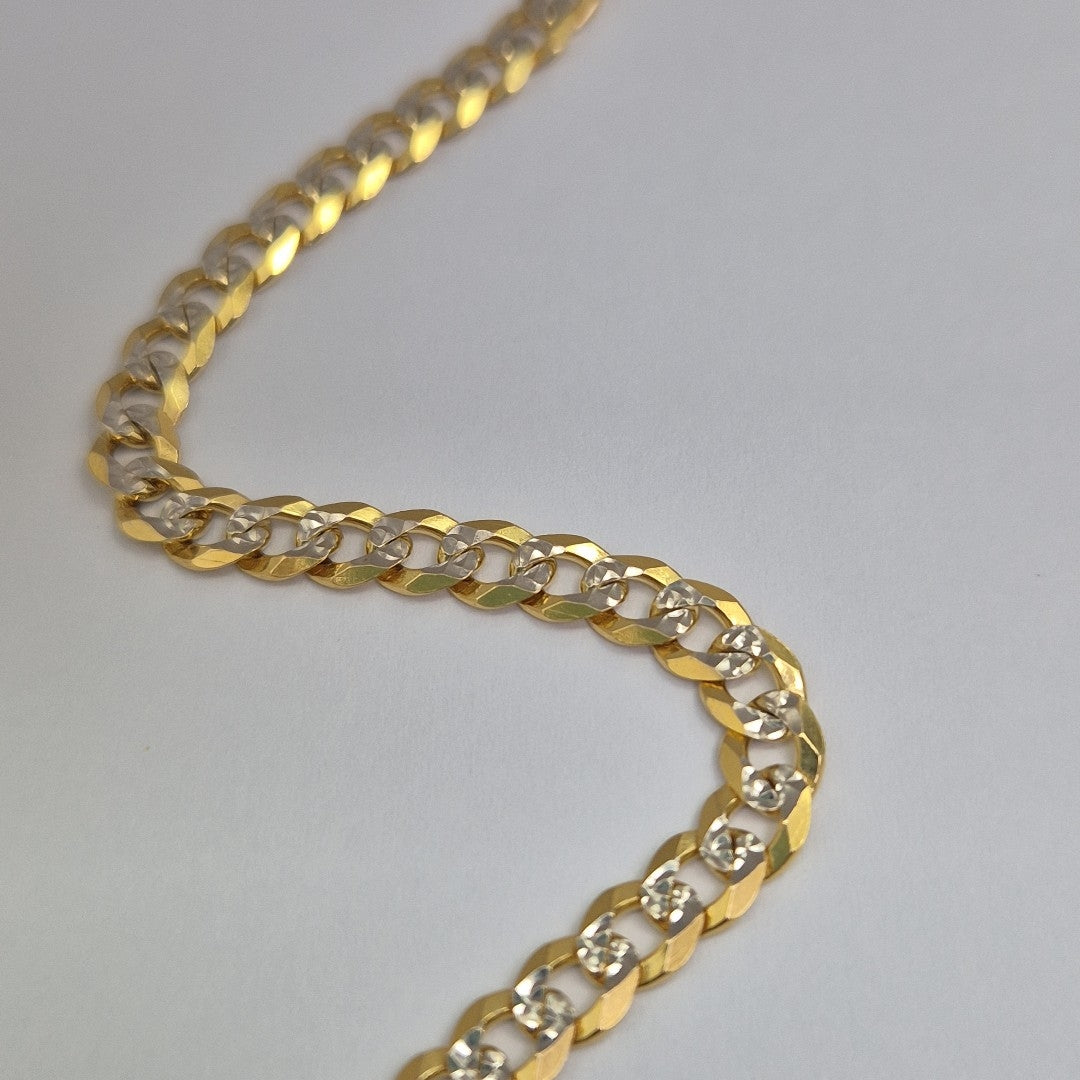 PULSERAS TEJIDO BARBADA DIAMANTADA ORO 14K 18 CM 6.7 GR (NUEVO)