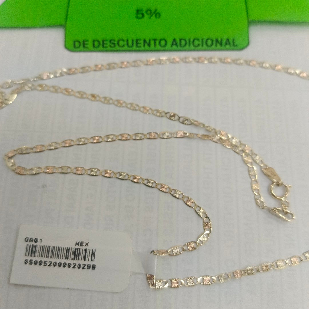 CADENAS TEJIDO GUCHI ORO 10K 55 CM 2.7 GR (NUEVO)