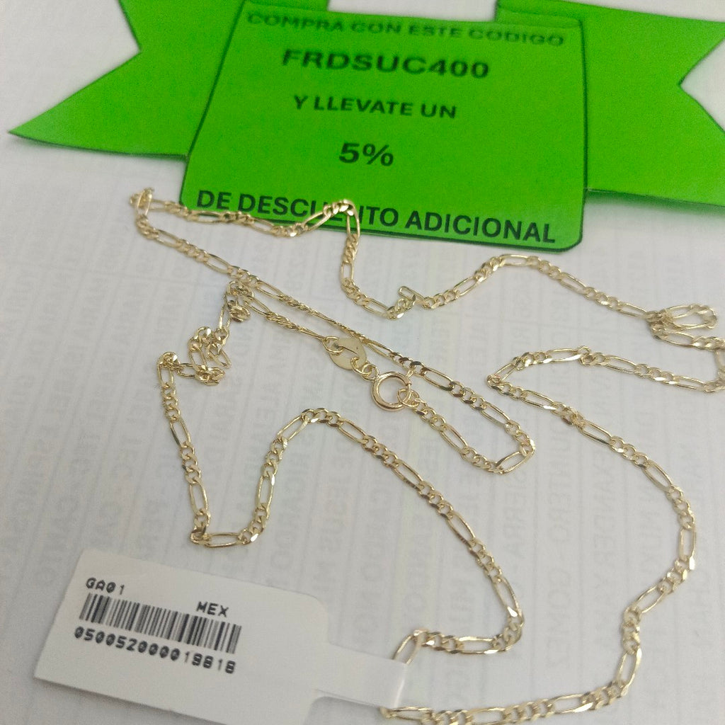 CADENAS TEJIDO 3X1 ORO 10K 55 CM 3.2 GR (NUEVO)