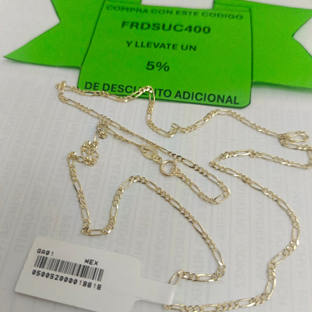 CADENAS TEJIDO 3X1 ORO 10K 55 CM 3.2 GR (NUEVO)