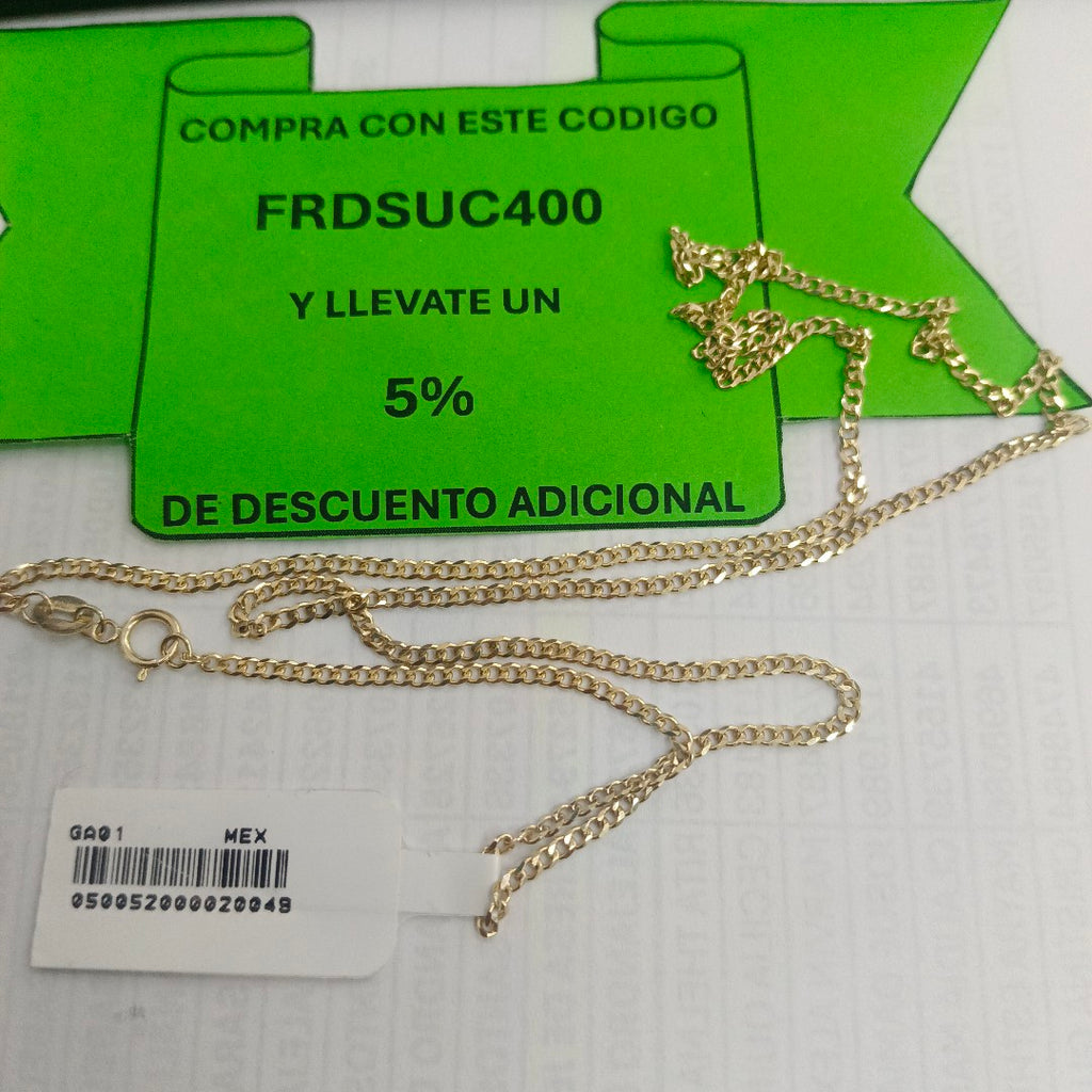 CADENAS TEJIDO BARBADA ORO 10K 55 CM 3.9 GR (NUEVO)