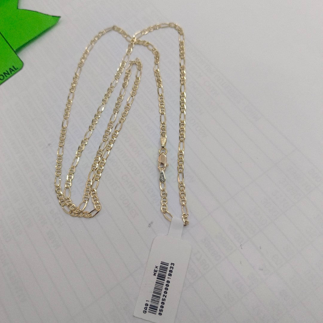 CADENAS TEJIDO FIGARO GUCHI ORO 10K 60 CM 5.3 GR (NUEVO)
