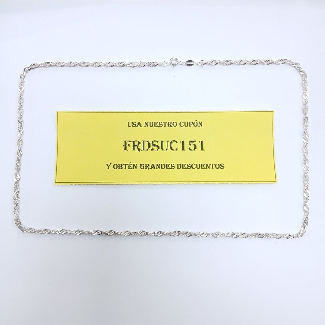 CADENA TEJIDO MEDIO TORZAL PLATA .925 55 CM 6.2 GR (NUEVO)