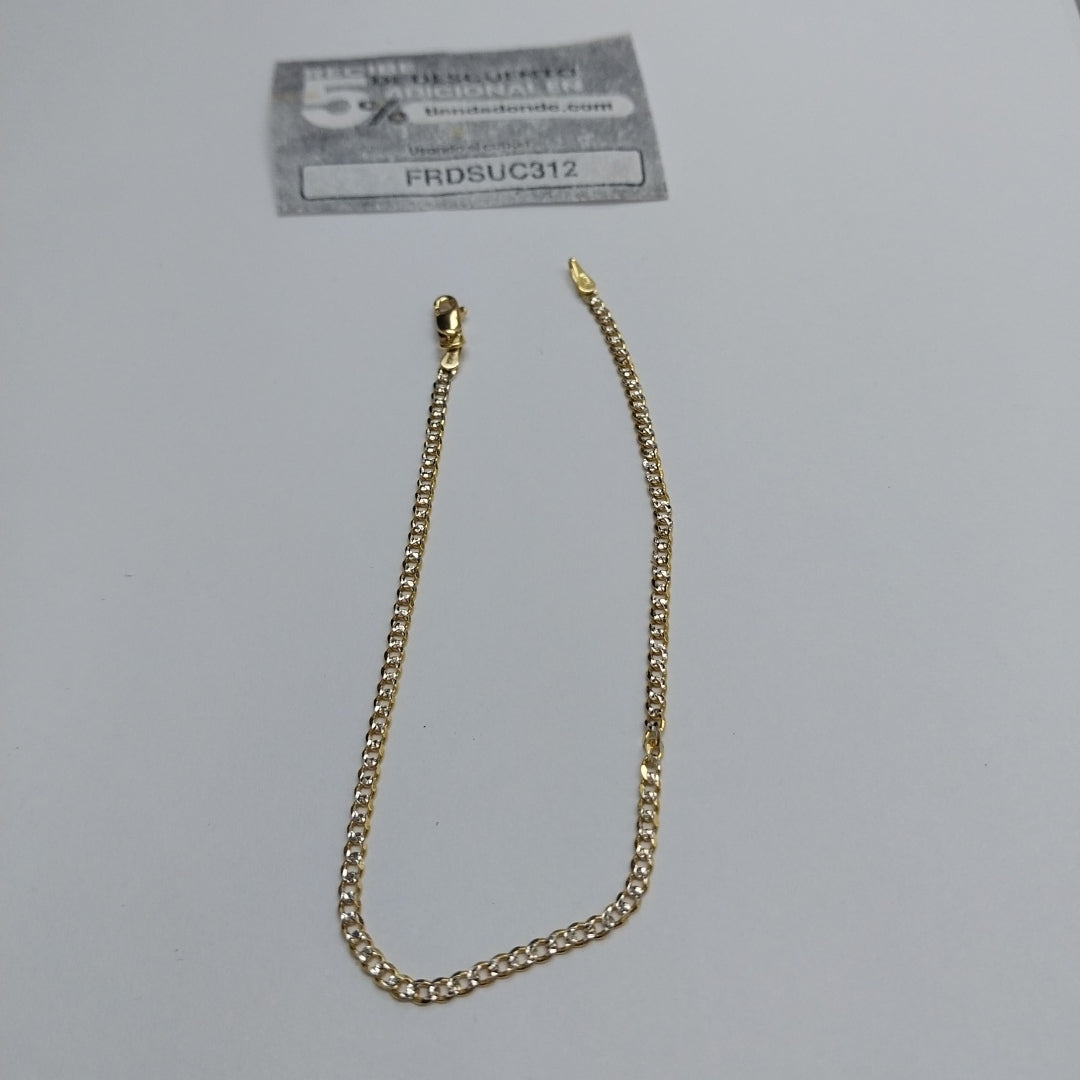 PULSERAS BARBADA DIAMANTADA ORO 14K 18 CM 2.4 GR (NUEVO)