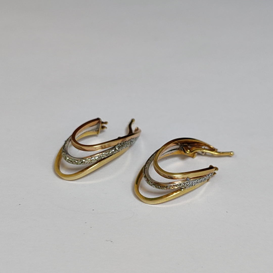 ARRACADAS PAR ORO COMBINADO 14 K 2,40 GRMS (SEMINUEVO)